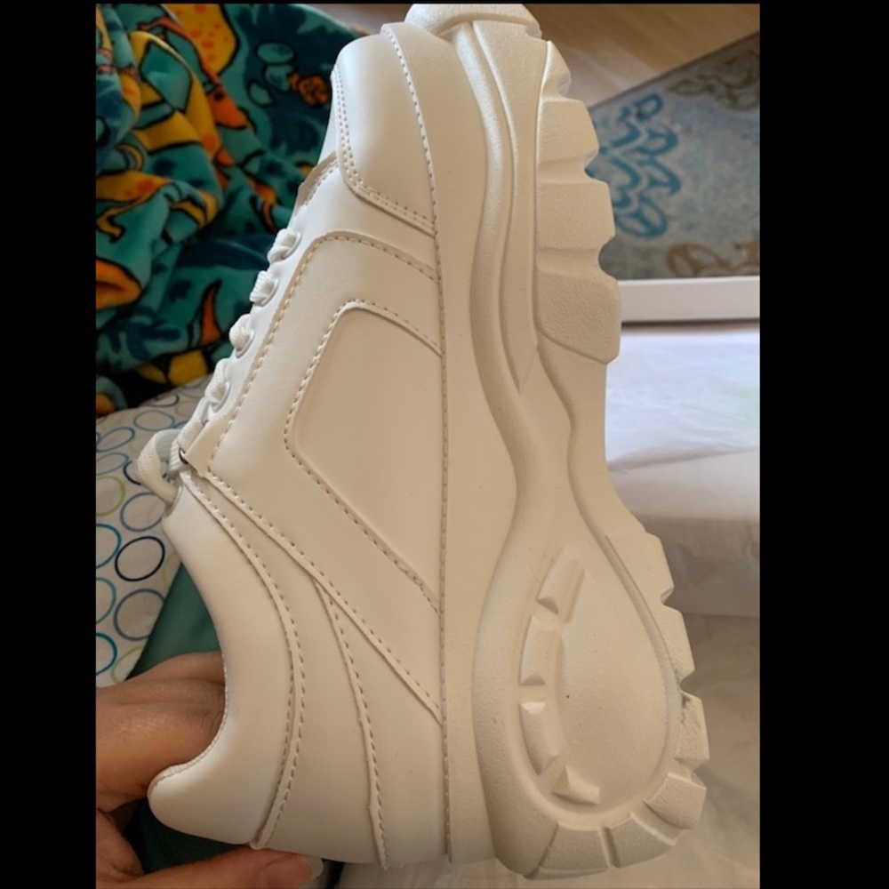 All White Chunky Shoes